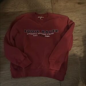 Eddie Bauer Men's Crewneck Sweatshirt in Deep Red